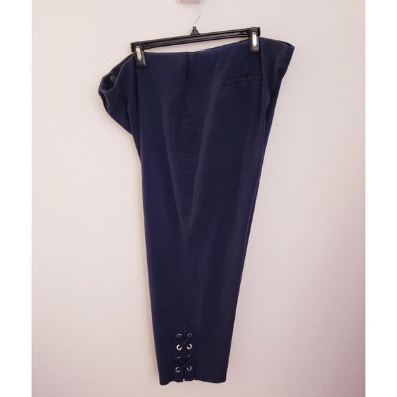 Alfani Blue Cotton Blend Pullon Pants with Side Lacing and Back Pockets Sz 22w G - Picture 1 of 7